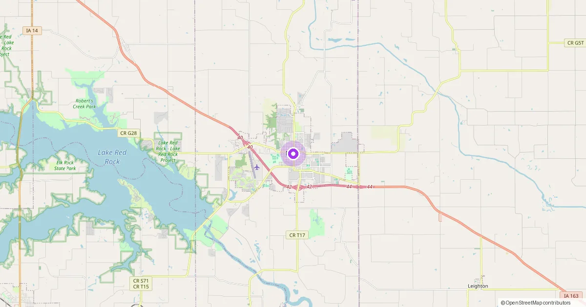 Map showing Pella, IA in Marion County — part of the 2k Web Developments service area.